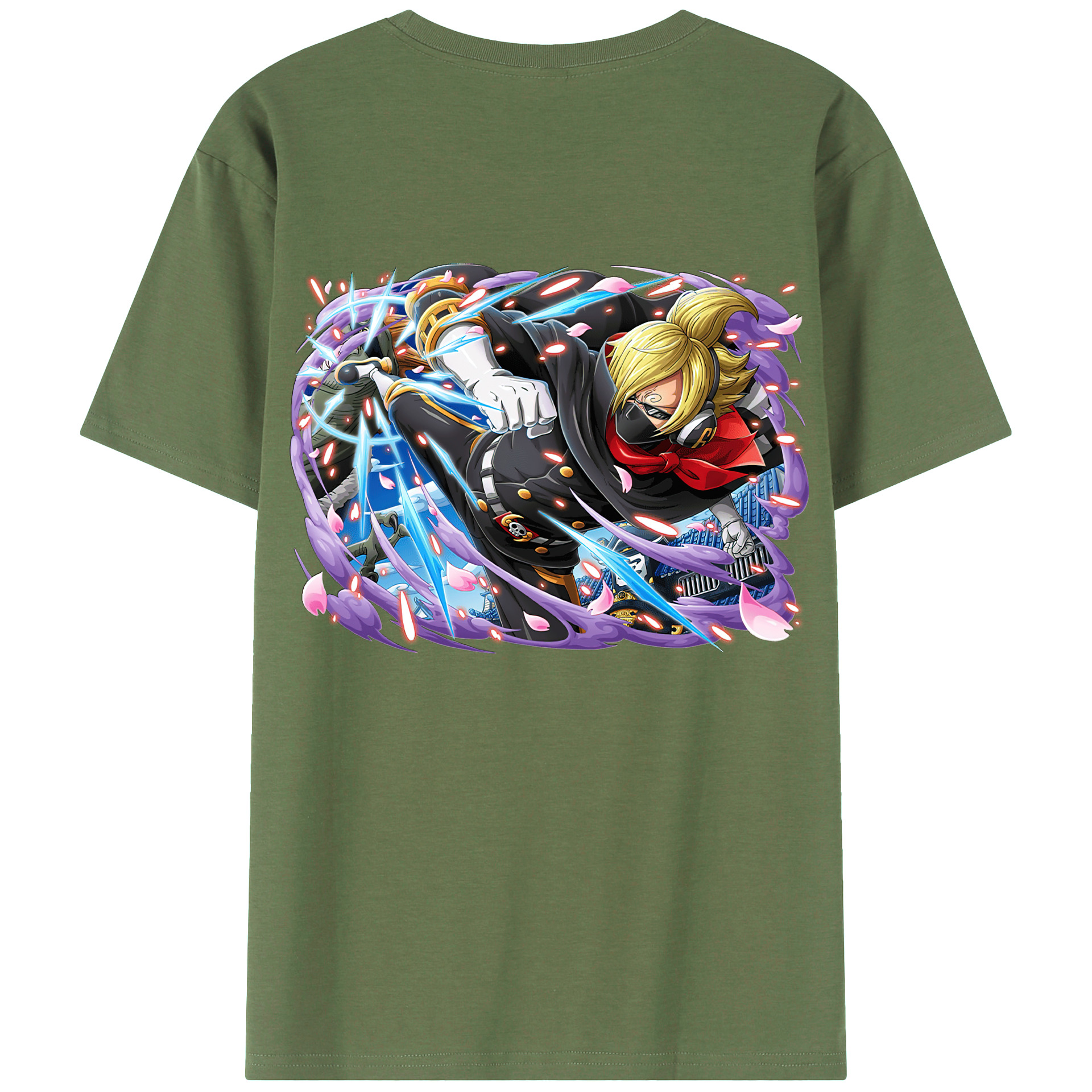 （画像用） ワンピース サンジ ONE PIECE Sanji 綿100％ メンズ半袖Tシャツ（バックプリント） 通気性